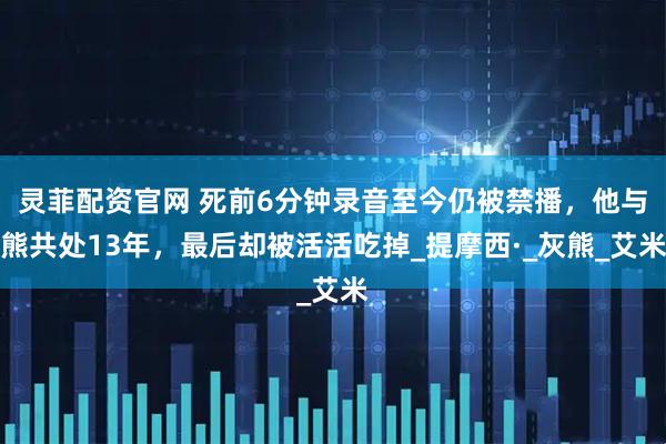 灵菲配资官网 死前6分钟录音至今仍被禁播，他与熊共处13年，最后却被活活吃掉_提摩西·_灰熊_艾米