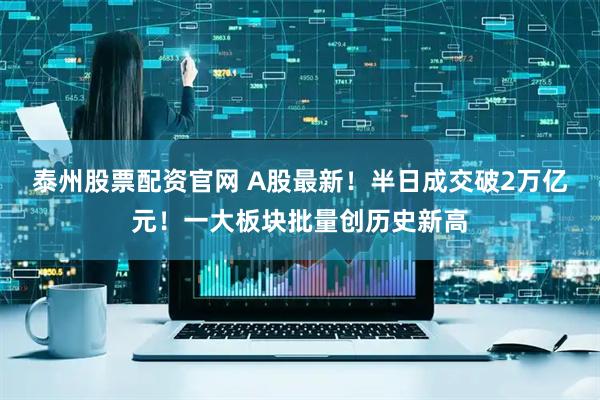 泰州股票配资官网 A股最新！半日成交破2万亿元！一大板块批量创历史新高